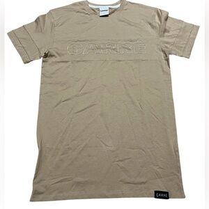 Carré Paris Men's Panneau Short Sleeve T-Shirt tee‎ stone tan size Medium